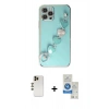 MARSİLYAN™- iPhone 12 Pro Max Kılıf Nova Işık Prime - Şeffaf Royal Nano Ekran Koruyucu + Shine Kamera Lens - GD