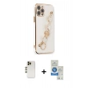MARSİLYAN™- iPhone 12 Pro Max Kılıf Nova Işık Prime - Şeffaf Royal Nano Ekran Koruyucu + Shine Kamera Lens - GD