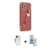 MARSİLYAN™- iPhone 12 Pro Max Kılıf Nova Işık Prime - Şeffaf Royal Nano Ekran Koruyucu + Shine Kamera Lens - GD