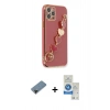 MARSİLYAN™- iPhone 12 Pro Max Kılıf Nova Işık Prime - Şeffaf Royal Nano Ekran Koruyucu + Shine Kamera Lens Koruma Cam - SH
