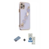 MARSİLYAN™- iPhone 12 Pro Max Kılıf Nova Işık Prime - Şeffaf Royal Nano Ekran Koruyucu + Shine Kamera Lens Koruma Cam - PE