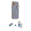 MARSİLYAN™- iPhone 12 Pro Max Kılıf Nova Işık Prime - Şeffaf Royal Nano Ekran Koruyucu + Shine Kamera Lens Koruma Cam - PE