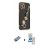 MARSİLYAN™- iPhone 12 Pro Max Kılıf Nova Işık Prime - Şeffaf Royal Nano Ekran Koruyucu + Shine Kamera Lens Koruma Cam - PE