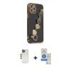 MARSİLYAN™- iPhone 12 Pro Max Kılıf Nova Işık Prime - Şeffaf Royal Nano Ekran Koruyucu + Shine Kamera Lens - GD