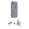 MARSİLYAN™- iPhone 12 Pro Max Kılıf Nova Işık Prime - Şeffaf Royal Nano Ekran Koruyucu + Shine Kamera Lens Koruma Cam - SABE