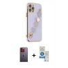 MARSİLYAN™- iPhone 12 Pro Max Kılıf Nova Işık Prime - Şeffaf Royal Nano Ekran Koruyucu + Neon Fosforlu Kamera Lens - TU