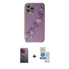 MARSİLYAN™- iPhone 12 Pro Max Kılıf Nova Işık Prime - Şeffaf Royal Nano Ekran Koruyucu + Neon Fosforlu Kamera Lens - TU