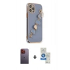 MARSİLYAN™- iPhone 12 Pro Max Kılıf Nova Işık Prime - Şeffaf Royal Nano Ekran Koruyucu + Neon Fosforlu Kamera Lens - TU