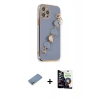 MARSİLYAN™- iPhone 12 Pro Max Kılıf Nova Işık Prime - Şeffaf Temperli Cam Ekran Koruyucu + Shine Kamera Lens Koruma Cam - GS