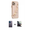 MARSİLYAN™- iPhone 12 Pro Max Kılıf Nova Işık Prime - Şeffaf Temperli Cam Ekran Koruyucu + Neon Fosforlu Kamera Lens - MI