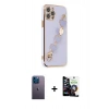 MARSİLYAN™- iPhone 12 Pro Max Kılıf Nova Işık Prime - Şeffaf Temperli Cam Ekran Koruyucu + Neon Fosforlu Kamera Lens - MI