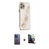 MARSİLYAN™- iPhone 12 Pro Max Kılıf Nova Işık Prime - Şeffaf Temperli Cam Ekran Koruyucu + Neon Fosforlu Kamera Lens - MI
