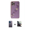 MARSİLYAN™- iPhone 12 Pro Max Kılıf Nova Işık Prime - Şeffaf Temperli Cam Ekran Koruyucu + Neon Fosforlu Kamera Lens - MI