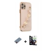 MARSİLYAN™- iPhone 12 Pro Max Kılıf Nova Işık Prime - Şeffaf Temperli Cam Ekran Koruyucu + Metal Kamera Lens Koruma Cam - KI