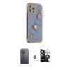 MARSİLYAN™- iPhone 12 Pro Max Kılıf Nova Işık Prime - Şeffaf Temperli Cam Ekran Koruyucu + Neon Fosforlu Kamera Lens - BZ