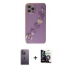 MARSİLYAN™- iPhone 12 Pro Max Kılıf Nova Işık Prime - Şeffaf Temperli Cam Ekran Koruyucu + Neon Fosforlu Kamera Lens - BZ