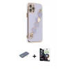 MARSİLYAN™- iPhone 12 Pro Max Kılıf Nova Işık Prime - Şeffaf Temperli Cam Ekran Koruyucu + Renkli Kamera Lens Koruma Cam - YL