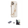MARSİLYAN™- iPhone 12 Pro Max Kılıf Nova Işık Prime - Şeffaf Temperli Cam Ekran Koruyucu + Renkli Kamera Lens Koruma Cam - TU