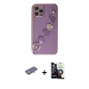 MARSİLYAN™- iPhone 12 Pro Max Kılıf Nova Işık Prime - Şeffaf Temperli Cam Ekran Koruyucu + Renkli Kamera Lens Koruma Cam - TU