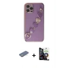 MARSİLYAN™- iPhone 12 Pro Max Kılıf Nova Işık Prime - Şeffaf Temperli Cam Ekran Koruyucu + Renkli Kamera Lens Koruma Cam - YL
