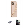 MARSİLYAN™- iPhone 12 Pro Max Kılıf Nova Işık Prime - Şeffaf Temperli Cam Ekran Koruyucu + Renkli Kamera Lens Koruma Cam - TU