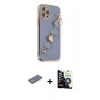 MARSİLYAN™- iPhone 12 Pro Max Kılıf Nova Işık Prime - Şeffaf Temperli Cam Ekran Koruyucu + Renkli Kamera Lens Koruma Cam - YL