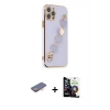 MARSİLYAN™- iPhone 12 Pro Max Kılıf Nova Işık Prime - Şeffaf Temperli Cam Ekran Koruyucu + Renkli Kamera Lens Koruma Cam - TU