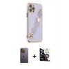 MARSİLYAN™- iPhone 12 Pro Max Kılıf Nova Işık Prime - Şeffaf Temperli Cam Ekran Koruyucu + Neon Fosforlu Kamera Lens - SI