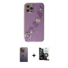 MARSİLYAN™- iPhone 12 Pro Max Kılıf Nova Işık Prime - Şeffaf Temperli Cam Ekran Koruyucu + Neon Fosforlu Kamera Lens - SI