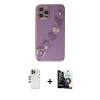 MARSİLYAN™- iPhone 12 Pro Max Kılıf Nova Işık Prime - Şeffaf Temperli Cam Ekran Koruyucu + Shine Kamera Lens - GD