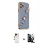 MARSİLYAN™- iPhone 12 Pro Max Kılıf Nova Işık Prime - Şeffaf Temperli Cam Ekran Koruyucu + Shine Kamera Lens - GD
