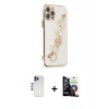 MARSİLYAN™- iPhone 12 Pro Max Kılıf Nova Işık Prime - Şeffaf Temperli Cam Ekran Koruyucu + Shine Kamera Lens - LT