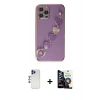MARSİLYAN™- iPhone 12 Pro Max Kılıf Nova Işık Prime - Şeffaf Temperli Cam Ekran Koruyucu + Shine Kamera Lens - LT