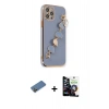 MARSİLYAN™- iPhone 12 Pro Max Kılıf Nova Işık Prime - Şeffaf Temperli Cam Ekran Koruyucu + Shine Kamera Lens Koruma Cam - GD