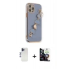 MARSİLYAN™- iPhone 12 Pro Max Kılıf Nova Işık Prime - Şeffaf Temperli Cam Ekran Koruyucu + Shine Kamera Lens - LT