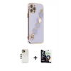 MARSİLYAN™- iPhone 12 Pro Max Kılıf Nova Işık Prime - Şeffaf Temperli Cam Ekran Koruyucu + Shine Kamera Lens - GD