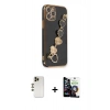 MARSİLYAN™- iPhone 12 Pro Max Kılıf Nova Işık Prime - Şeffaf Temperli Cam Ekran Koruyucu + Shine Kamera Lens - GD