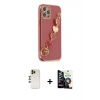 MARSİLYAN™- iPhone 12 Pro Max Kılıf Nova Işık Prime - Şeffaf Temperli Cam Ekran Koruyucu + Shine Kamera Lens - GD