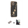 MARSİLYAN™- iPhone 12 Pro Max Kılıf Nova Işık Prime - Şeffaf Temperli Cam Ekran Koruyucu + Shine Kamera Lens Koruma Cam - SABE