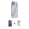MARSİLYAN™- iPhone 12 Pro Max Kılıf Nova Işık Prime - Şeffaf Uv Polymer Nano Ekran Koruyucu + Neon Fosforlu Kamera Lens - BZ
