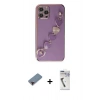 MARSİLYAN™- iPhone 12 Pro Max Kılıf Nova Işık Prime - Şeffaf Uv Polymer Nano Ekran Koruyucu + Metal Kamera Lens Koruma Cam - KI