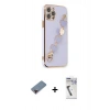 MARSİLYAN™- iPhone 12 Pro Max Kılıf Nova Işık Prime - Şeffaf Uv Polymer Nano Ekran Koruyucu + Metal Kamera Lens Koruma Cam - KI