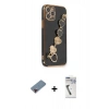 MARSİLYAN™- iPhone 12 Pro Max Kılıf Nova Işık Prime - Şeffaf Uv Polymer Nano Ekran Koruyucu + Metal Kamera Lens Koruma Cam - KI