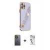 MARSİLYAN™- iPhone 12 Pro Max Kılıf Nova Işık Prime - Şeffaf Uv Polymer Nano Ekran Koruyucu + Neon Fosforlu Kamera Lens - YL