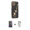 MARSİLYAN™- iPhone 12 Pro Max Kılıf Nova Işık Prime - Şeffaf Uv Polymer Nano Ekran Koruyucu + Neon Fosforlu Kamera Lens - YL