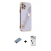 MARSİLYAN™- iPhone 12 Pro Max Kılıf Nova Işık Prime - Şeffaf Uv Polymer Nano Ekran Koruyucu + Shine Kamera Lens Koruma Cam - PE