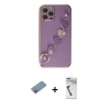 MARSİLYAN™- iPhone 12 Pro Max Kılıf Nova Işık Prime - Şeffaf Uv Polymer Nano Ekran Koruyucu + Shine Kamera Lens Koruma Cam - PE