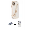 MARSİLYAN™- iPhone 12 Pro Max Kılıf Nova Işık Prime - Şeffaf Uv Polymer Nano Ekran Koruyucu + Renkli Kamera Lens Koruma Cam - YL
