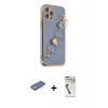 MARSİLYAN™- iPhone 12 Pro Max Kılıf Nova Işık Prime - Şeffaf Uv Polymer Nano Ekran Koruyucu + Renkli Kamera Lens Koruma Cam - YL