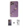 MARSİLYAN™- iPhone 12 Pro Max Kılıf Nova Işık Prime - Şeffaf Uv Polymer Nano Ekran Koruyucu + Sarı Neon Fosforlu Kamera Lens